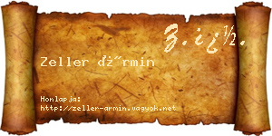 Zeller Ármin névjegykártya